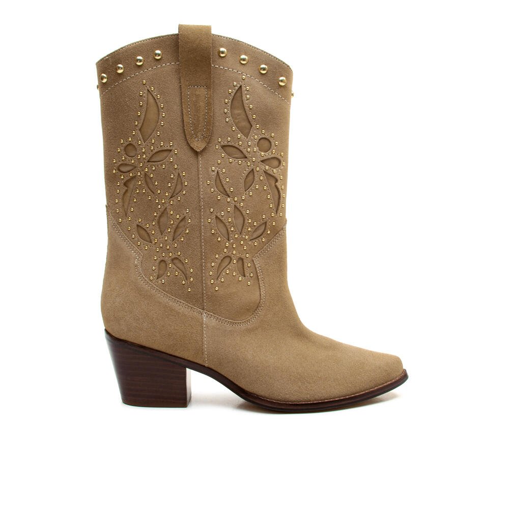Bota Couro Nude Cano Curto Cecconello 2907004-1