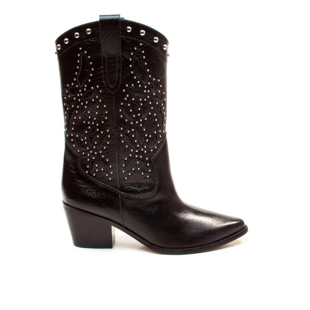 Bota Couro Preto Cano Curto Cecconello 2907004-3