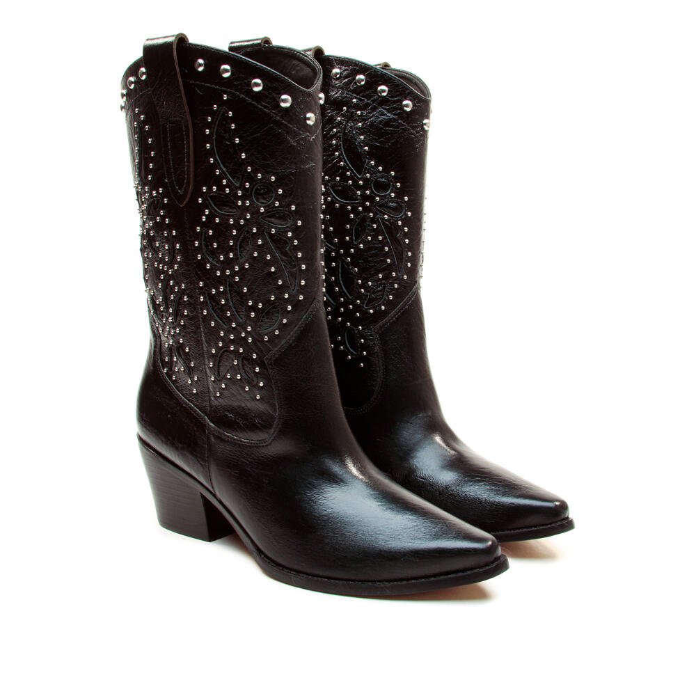 Bota Couro Preto Cano Curto Cecconello 2907004-3 Preto 5