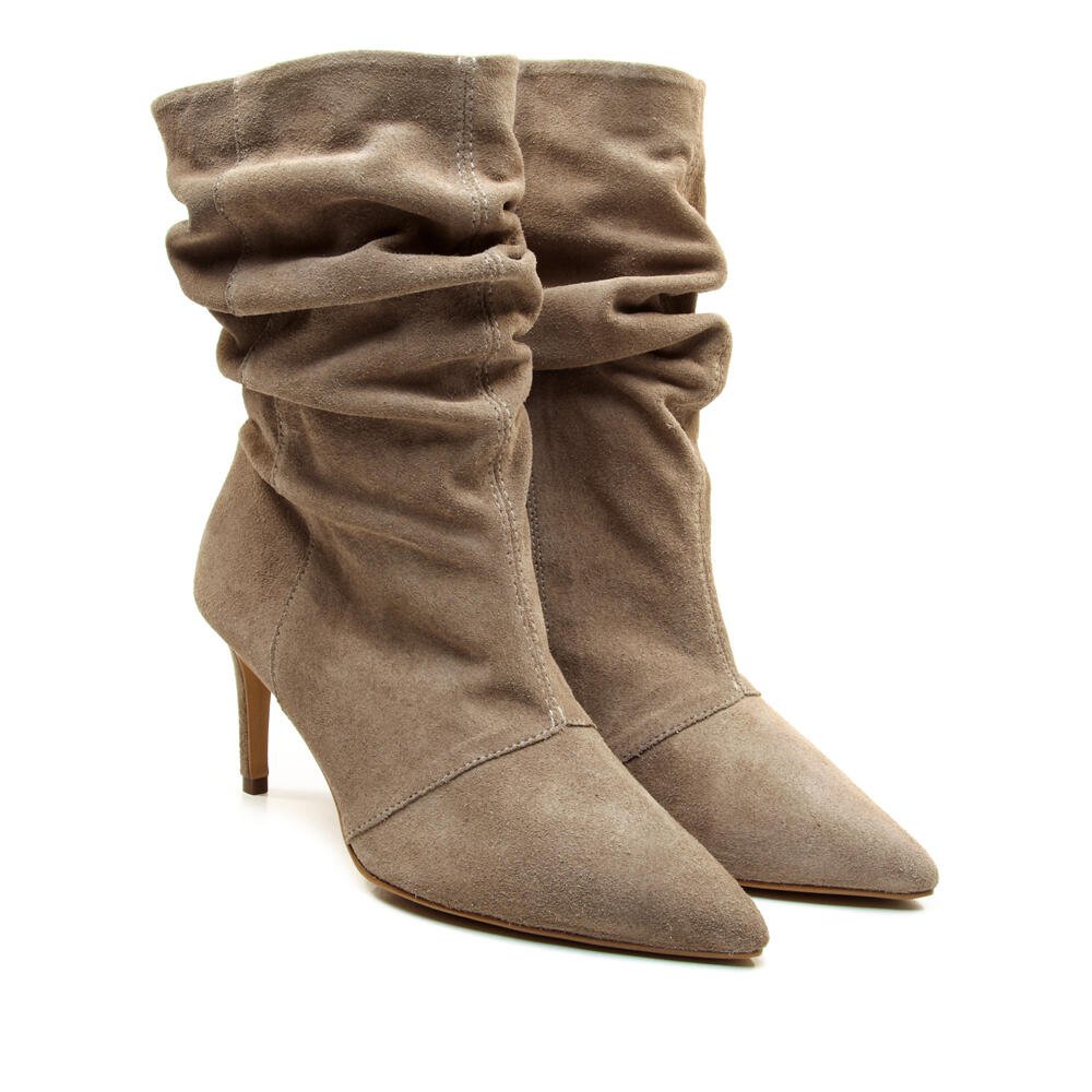 Bota Cinza Cano Médio Slouchy Cecconello 2977001-1 Bege 5