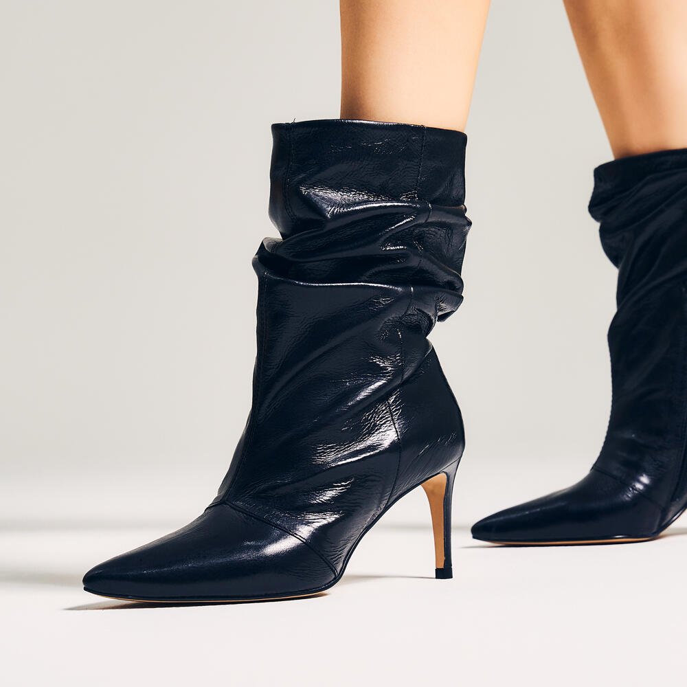 Bota Couro Preto Cano Médio Slouchy Cecconello 2977001-2 Preto 2