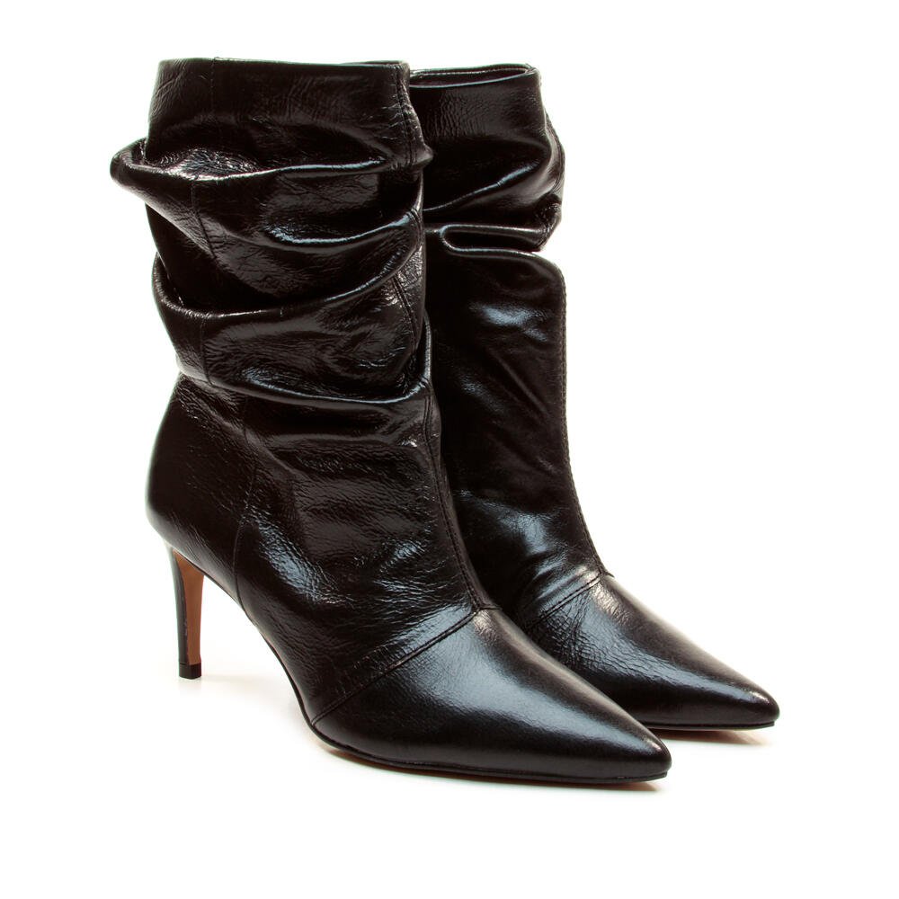 Bota Couro Preto Cano Médio Slouchy Cecconello 2977001-2 Preto 5