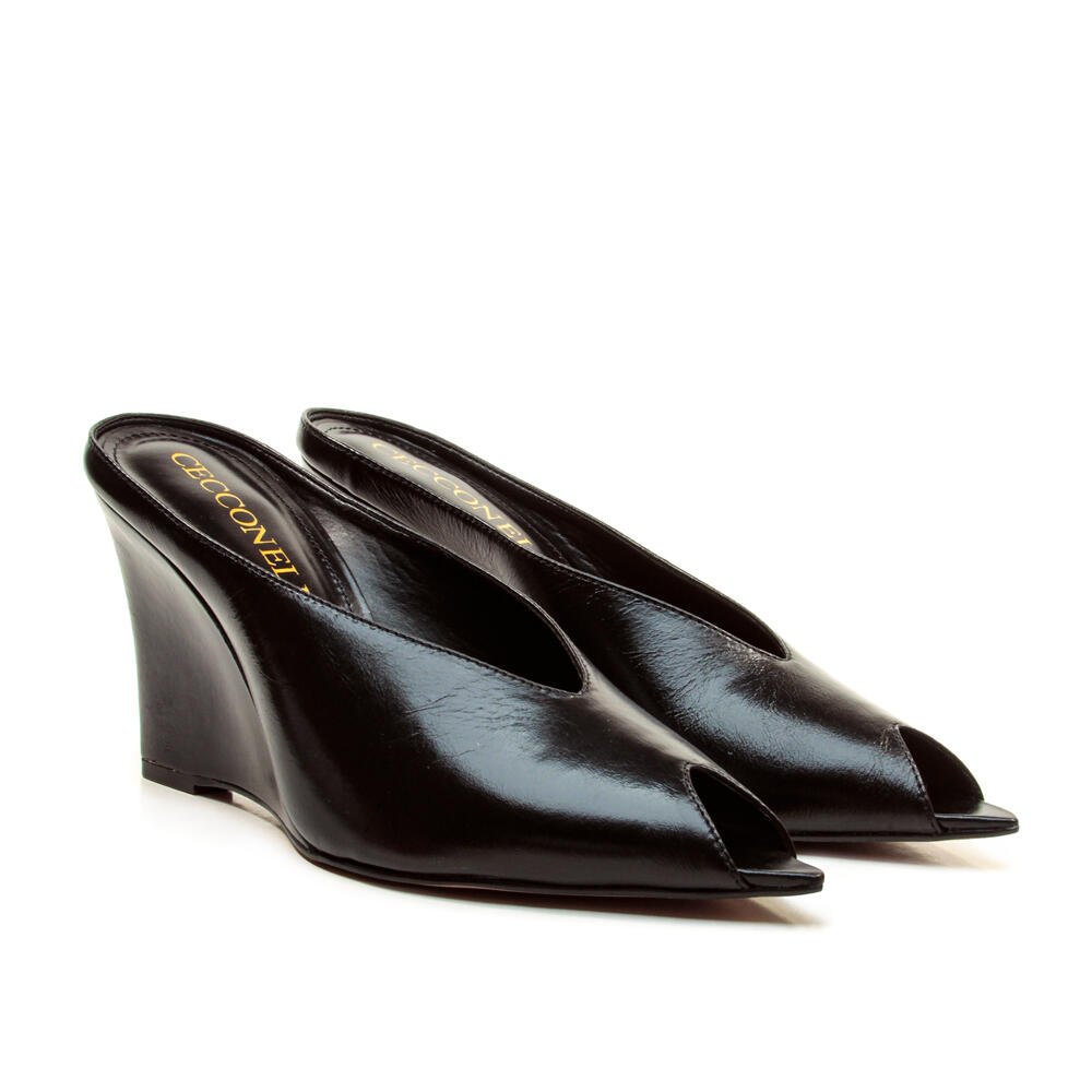 Mule Couro Preto Salto Alto Cecconello 2975002-1 Preto 5