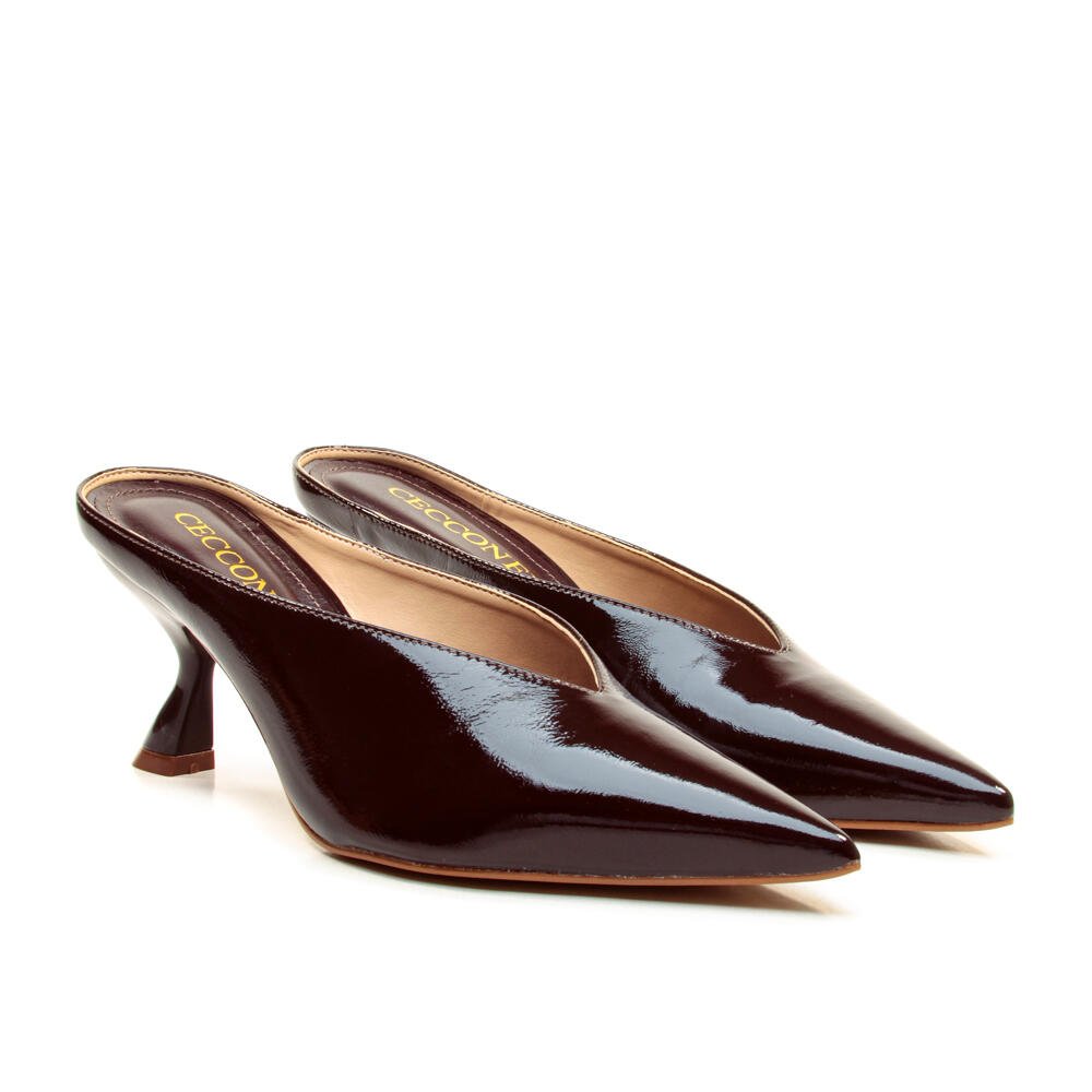 Mule Couro Marrom Salto Médio Cecconello 2958001-4 Marrom 5