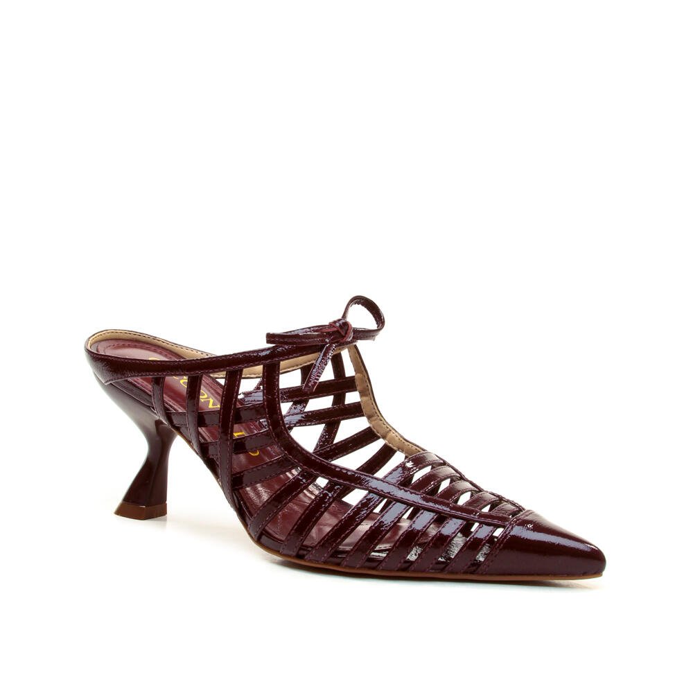 Mule Couro Bordô Salto Médio Cecconello 2958002-2 Bordô 3