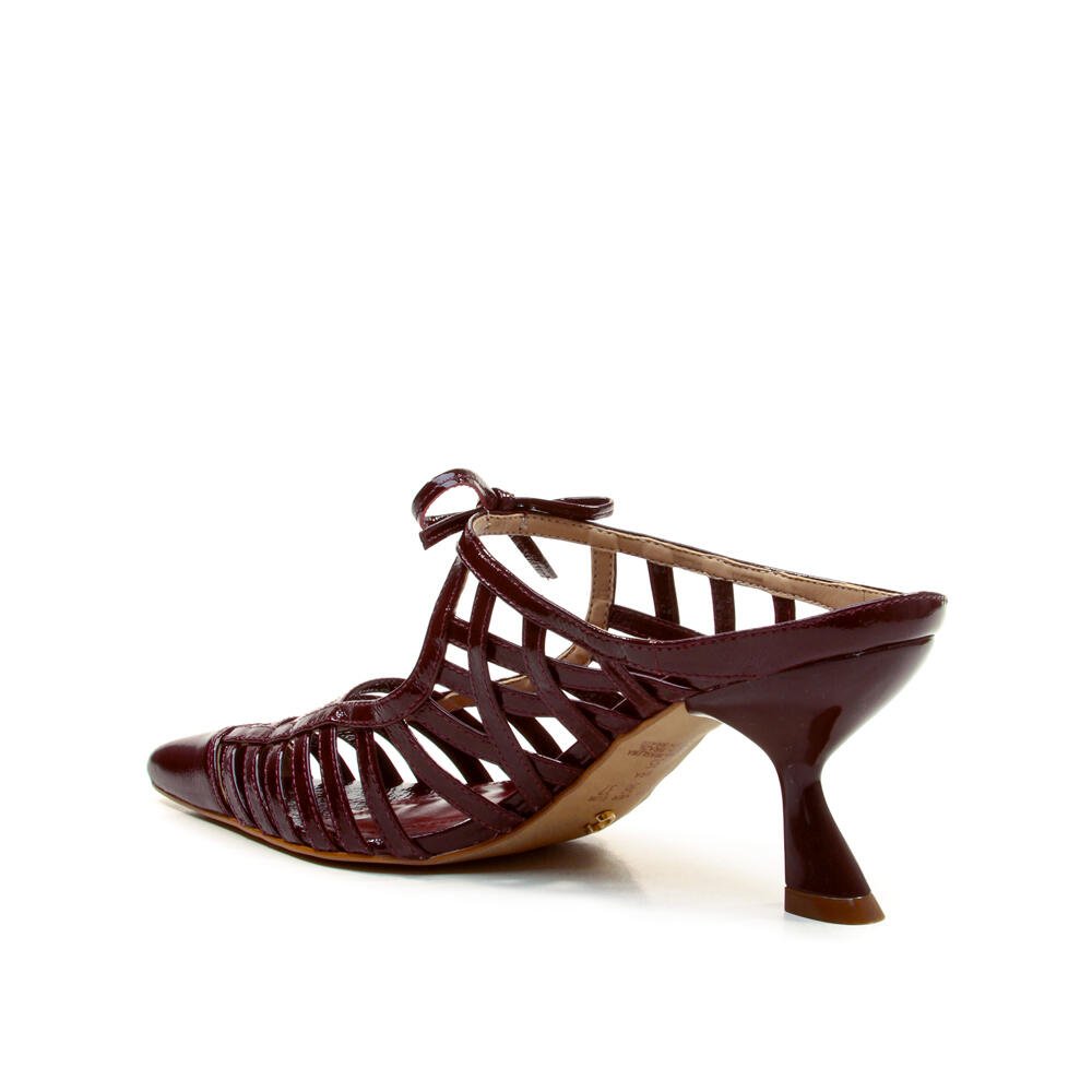 Mule Couro Bordô Salto Médio Cecconello 2958002-2 Bordô 4