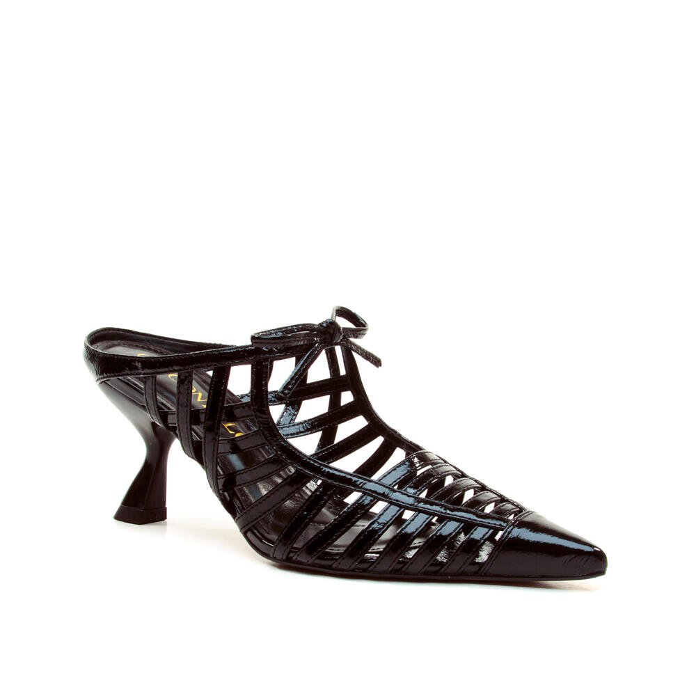 Mule Couro Preto Salto Médio Cecconello 2958002-3 Preto 3