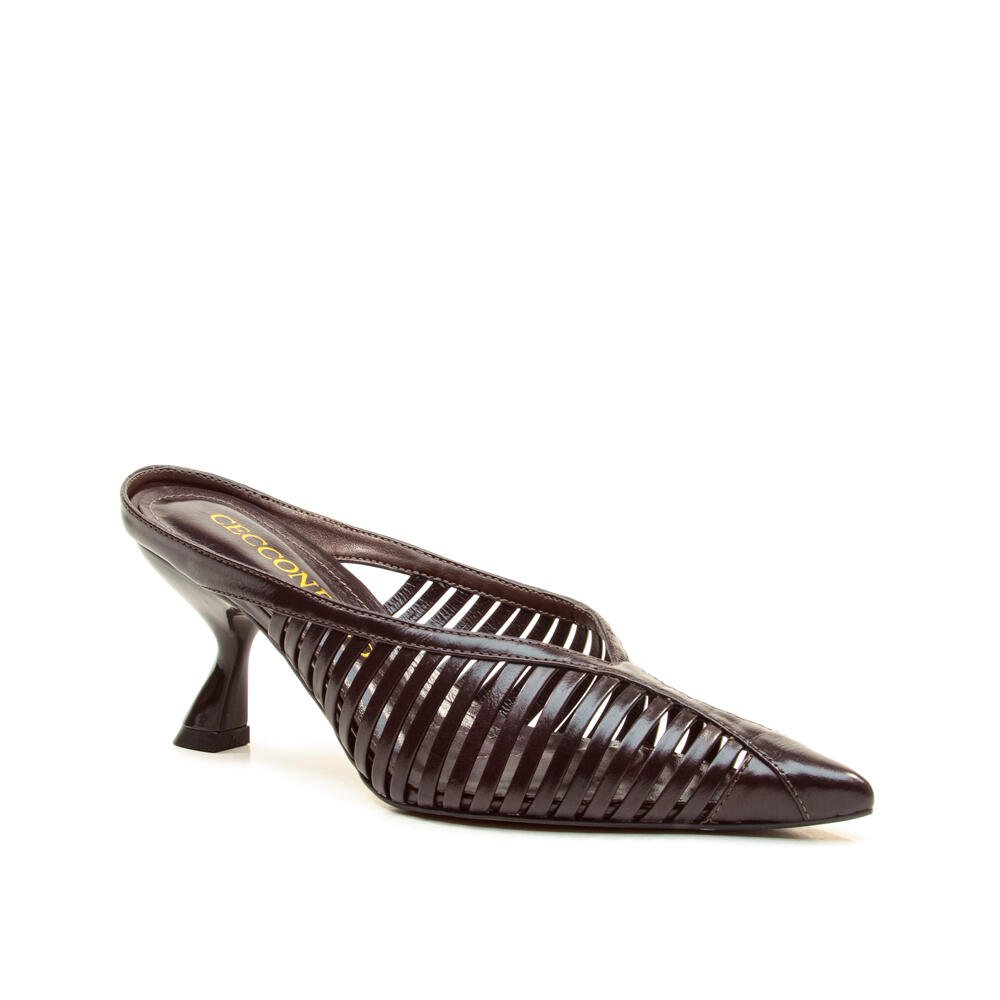 Mule Couro Marrom Salto Médio Cecconello 2958003-2 Marrom 3