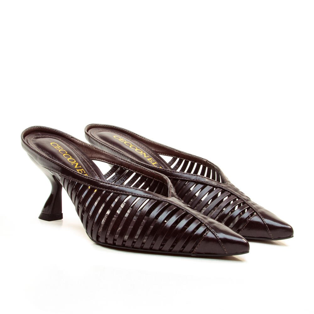Mule Couro Marrom Salto Médio Cecconello 2958003-2 Marrom 5