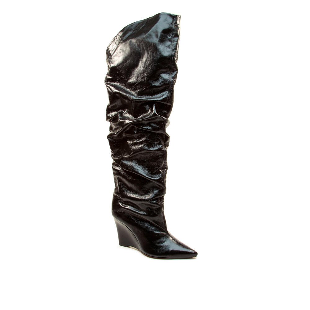 Bota Couro Preto Cano Longo Slouchy Cecconello 2975003-1 Preto 3
