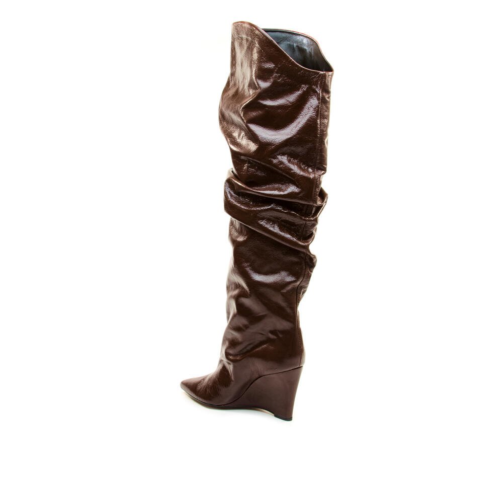 Bota Couro Marrom Cano Longo Slouchy Cecconello 2975003-2 Marrom 4
