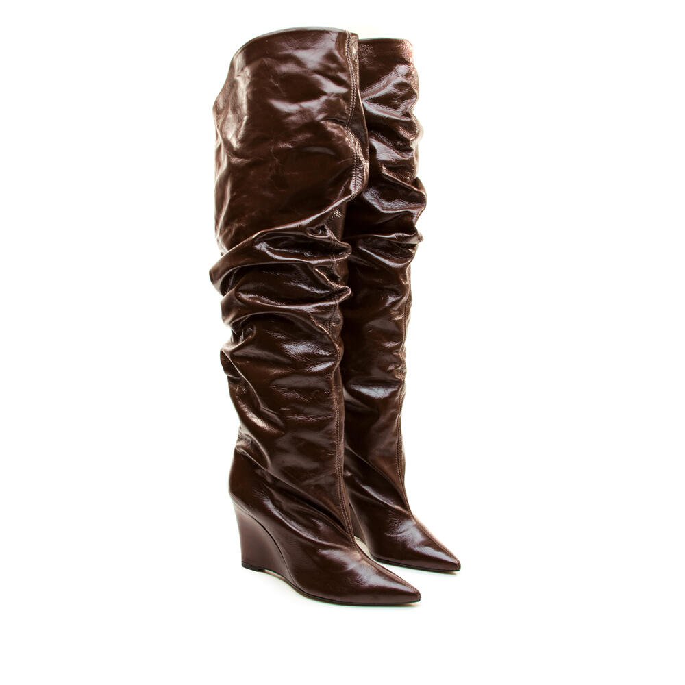 Bota Couro Marrom Cano Longo Slouchy Cecconello 2975003-2 Marrom 5