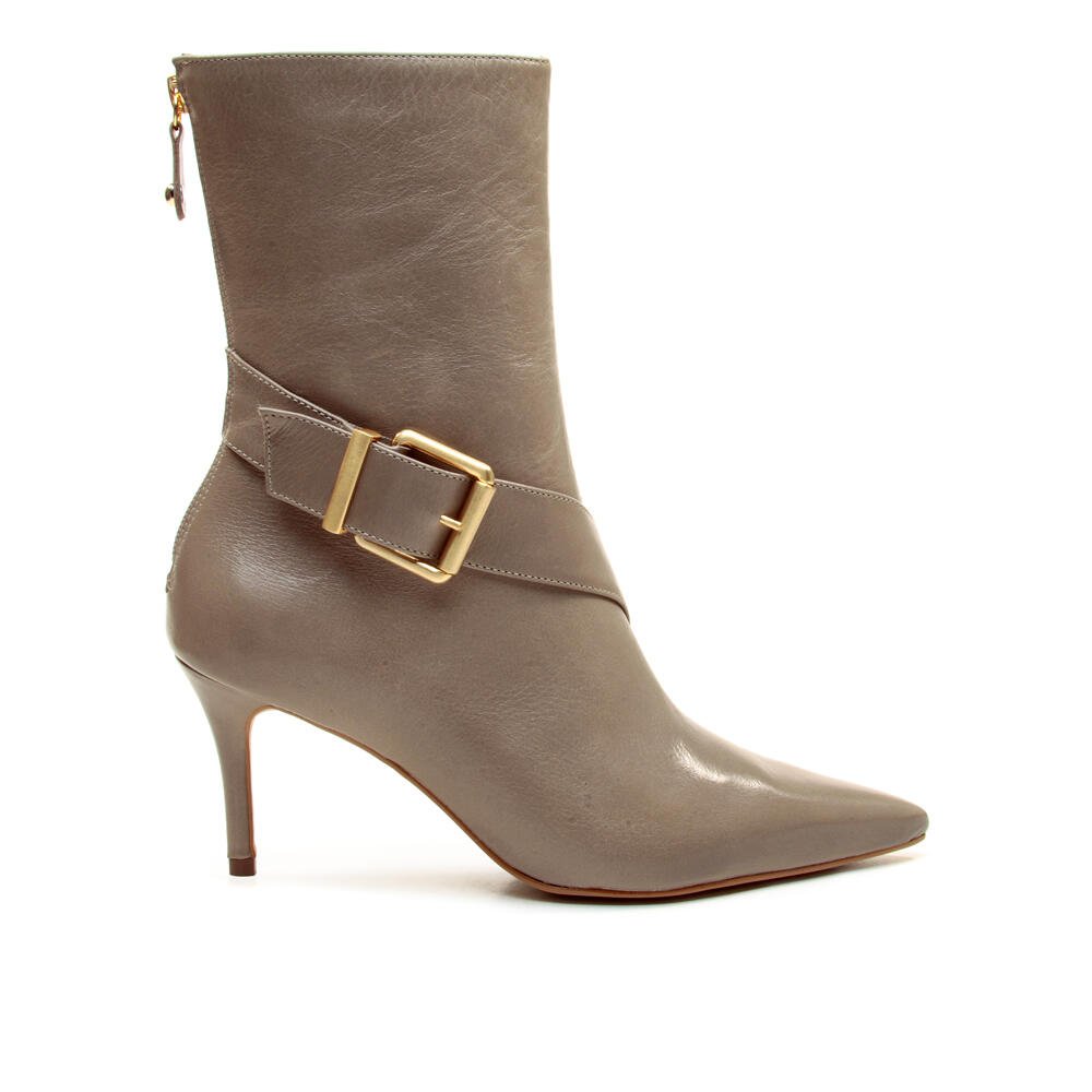 Bota Couro Cinza Cano Médio Cecconello 2872006-2