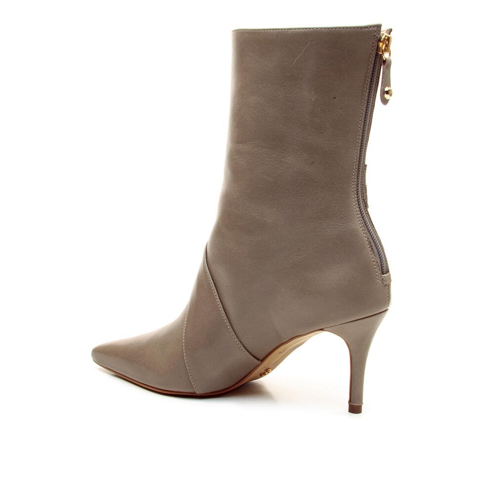 Bota Couro Cinza Cano Médio Cecconello 2872006-2 Bege 4