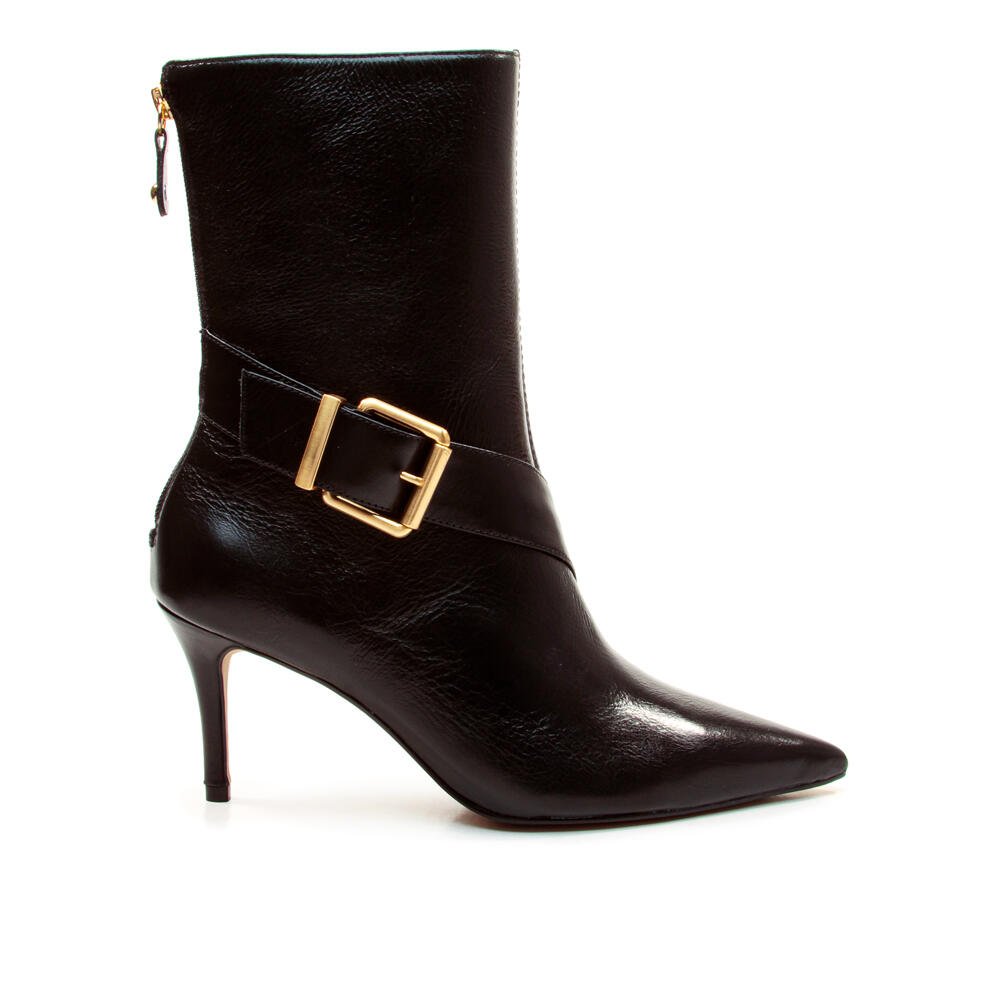 Bota Couro Preto Cano Médio Cecconello 2872006-1