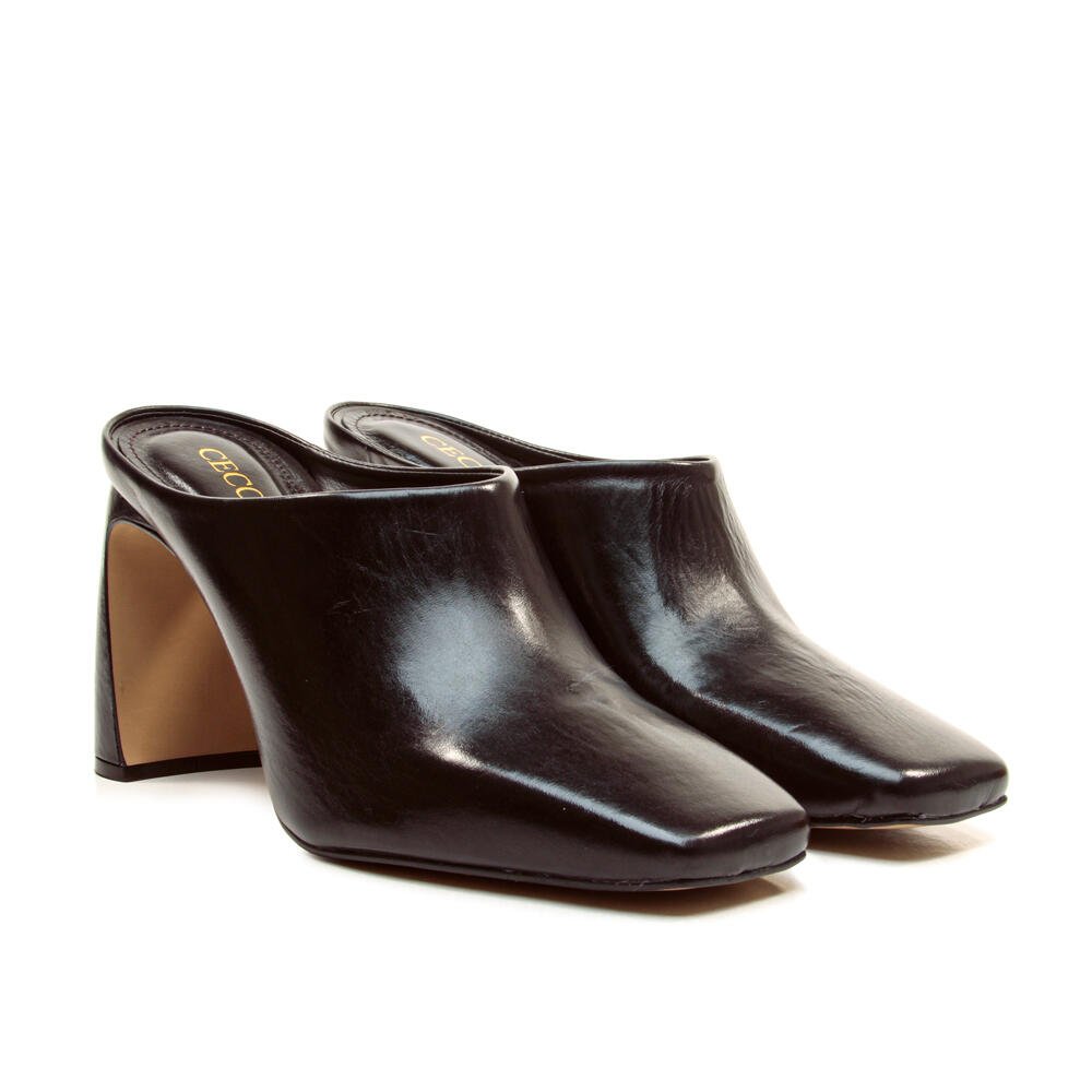 Mule Couro Preto Salto Alto Cecconello 2973004-3 Preto 5