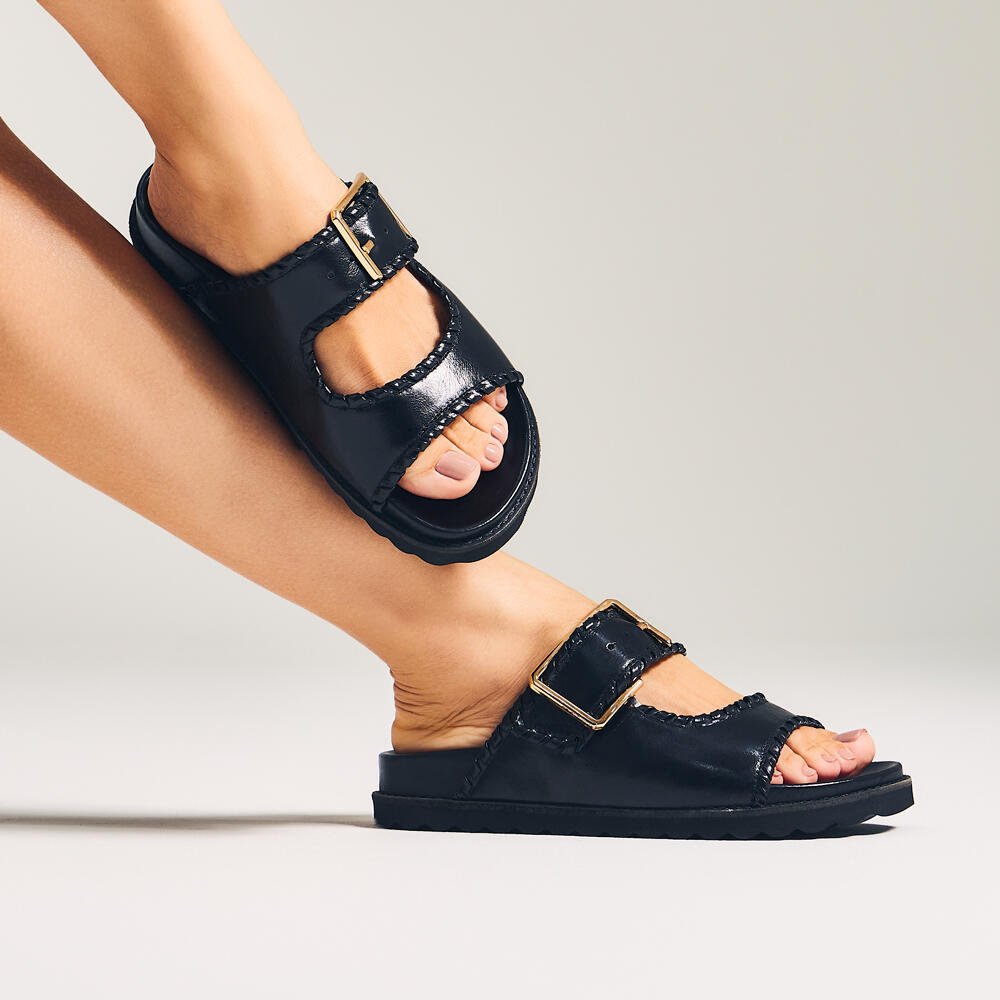 Sandália Papete Couro Preto Cecconello 2966001-1 Preto 2