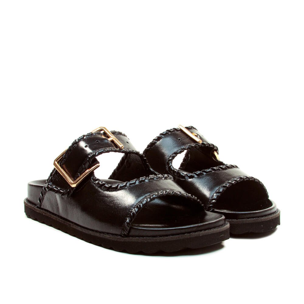 Sandália Papete Couro Preto Cecconello 2966001-1 Preto 5