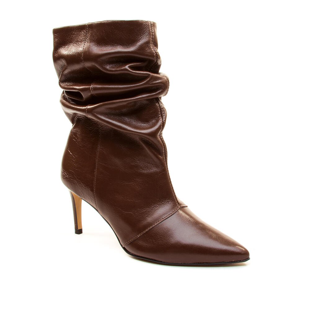 Bota Couro Marrom Cano Médio Slouchy Cecconello 2977001-3 Marrom 2