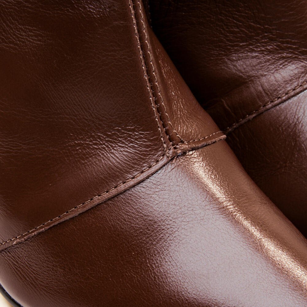Bota Couro Marrom Cano Médio Slouchy Cecconello 2977001-3 Marrom 5