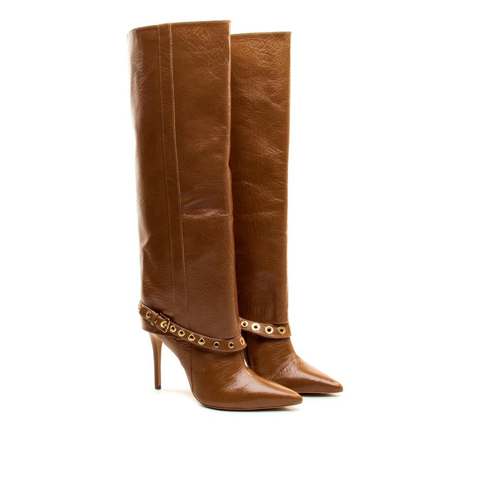 Bota Couro Marrom Cano Longo Cecconello 2906002-3 Marrom 3