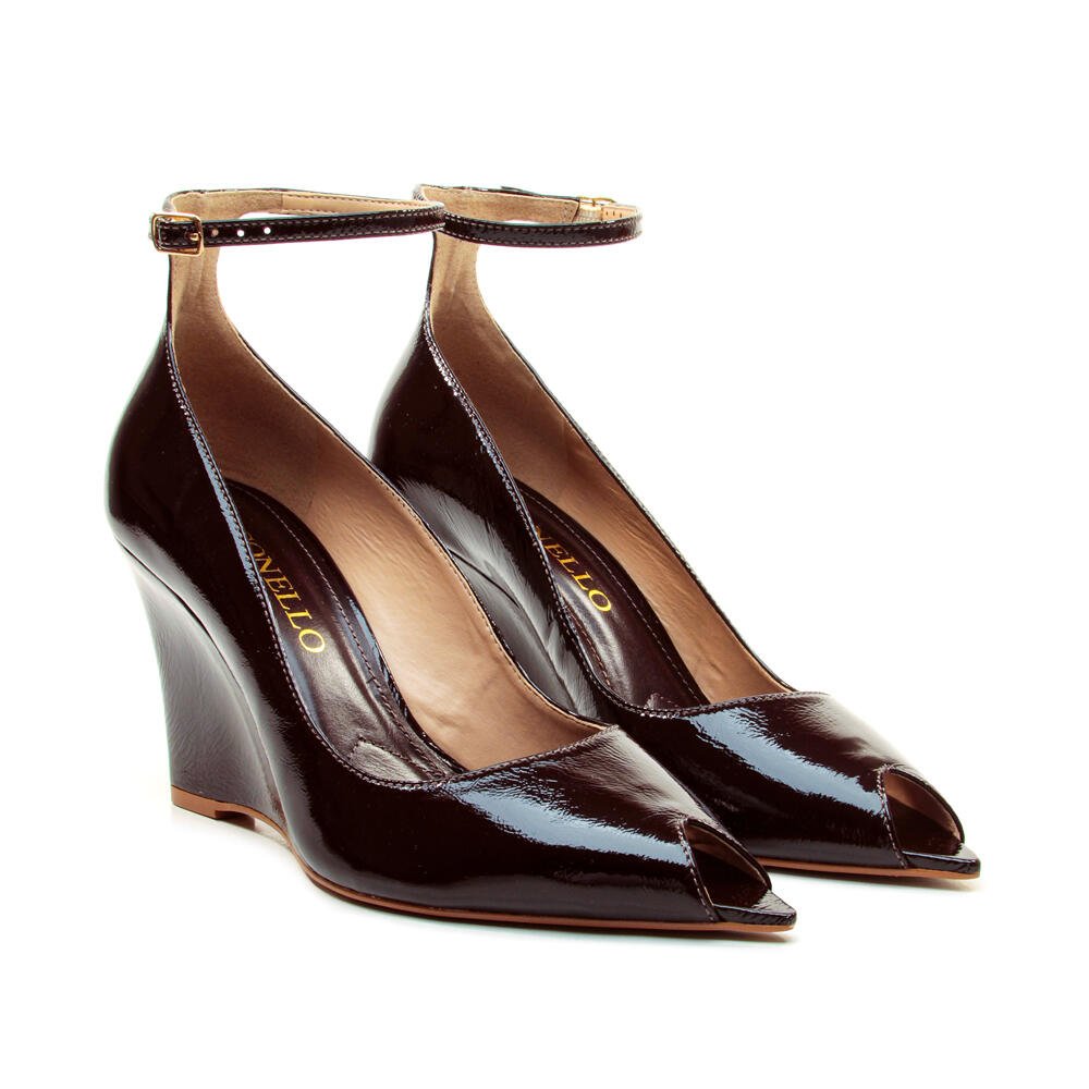 Scarpin Couro Marrom Salto Alto Cecconello 2975001-3 Marrom 5