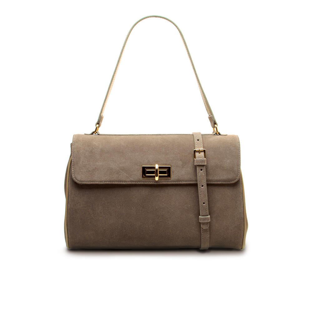 Bolsa Couro Cinza Cecconello C2647-6
