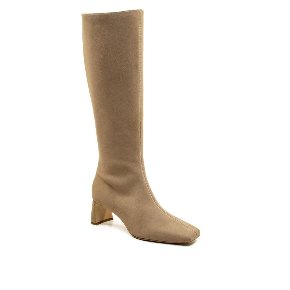 Bota Couro Nude Cano Longo Cecconello 2949002-1 Bege 3