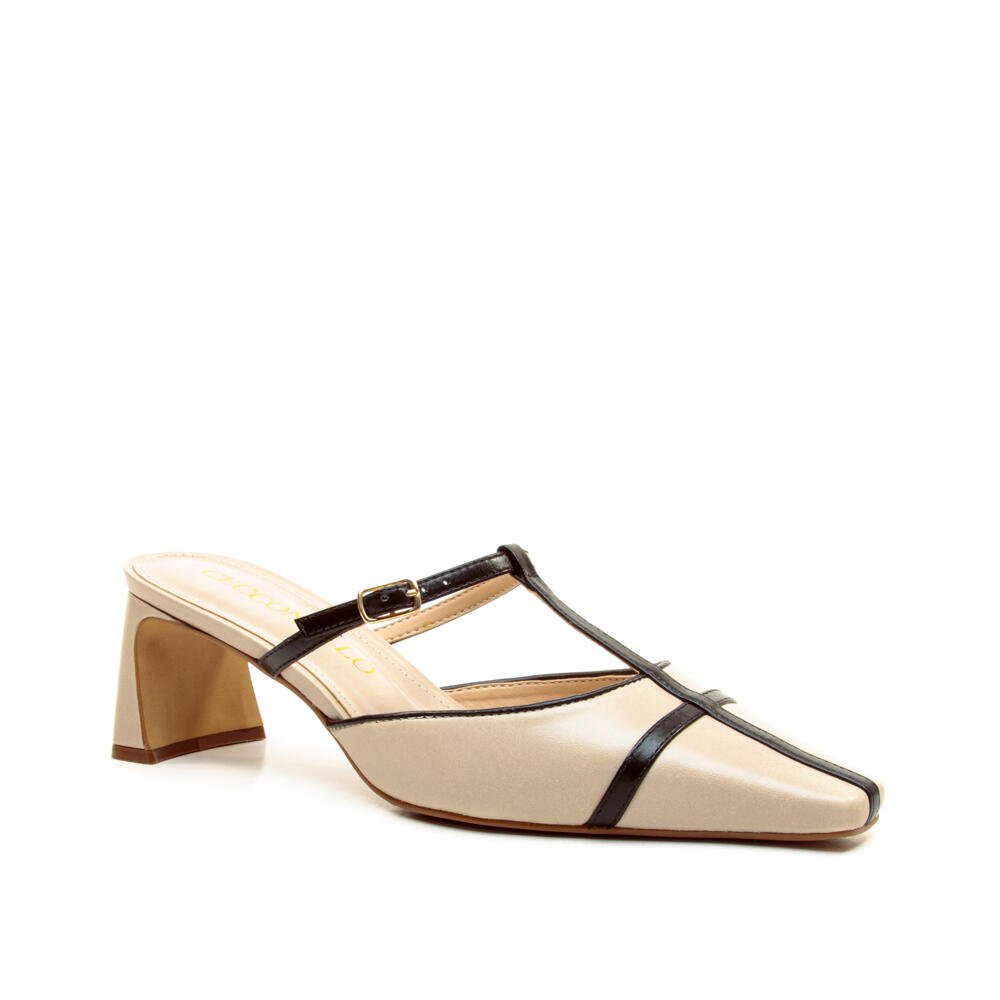 Mule Couro Off White Salto Baixo Cecconello 2901011-2 Off White 3
