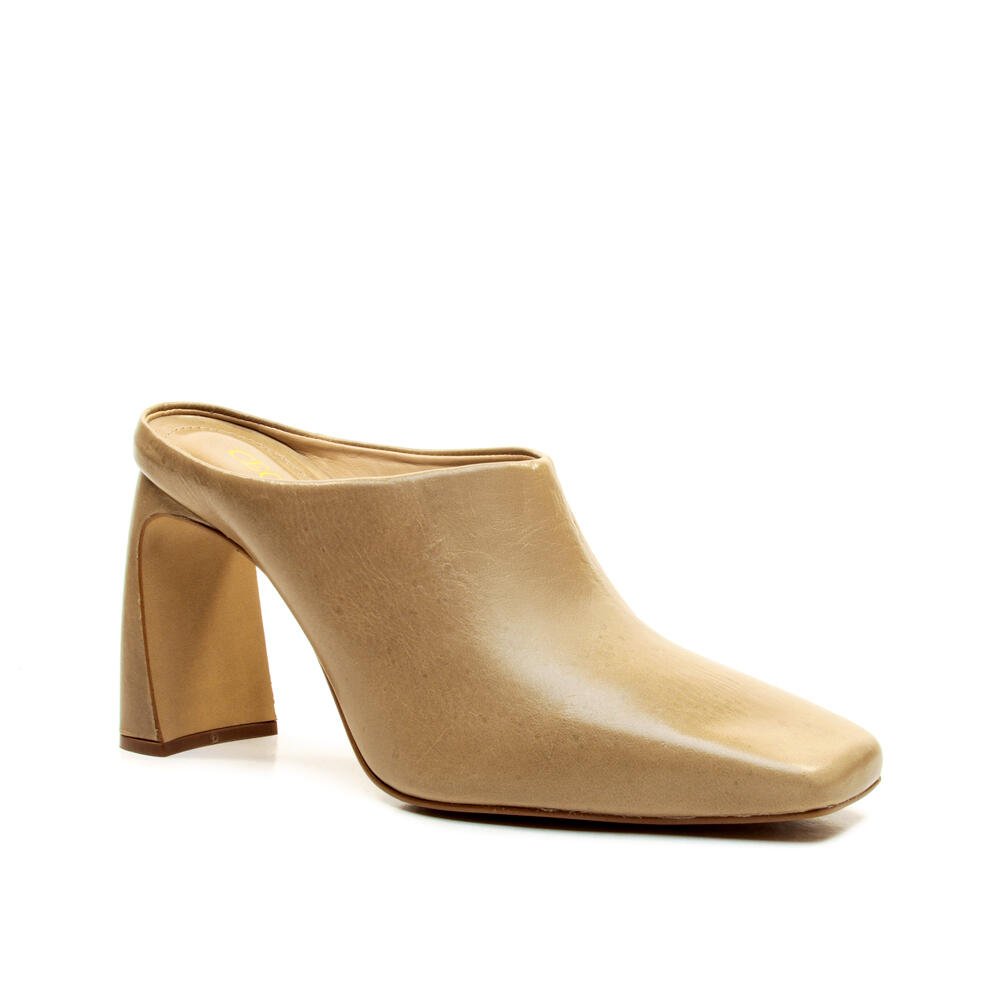 Mule Couro Nude Salto Alto Cecconello 2973004-1 Bege 4