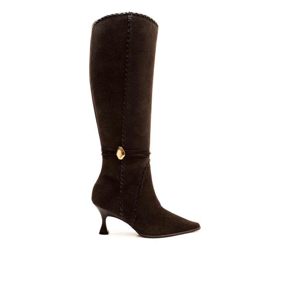 Bota Couro Marrom Cano Longo Cecconello 2905008-2
