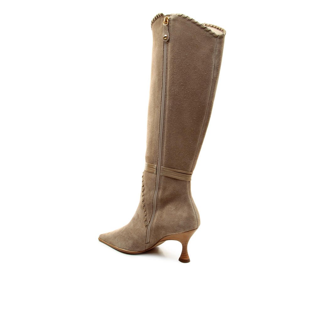 Bota Couro Nude Cano Longo Cecconello 2905008-3 Bege 4