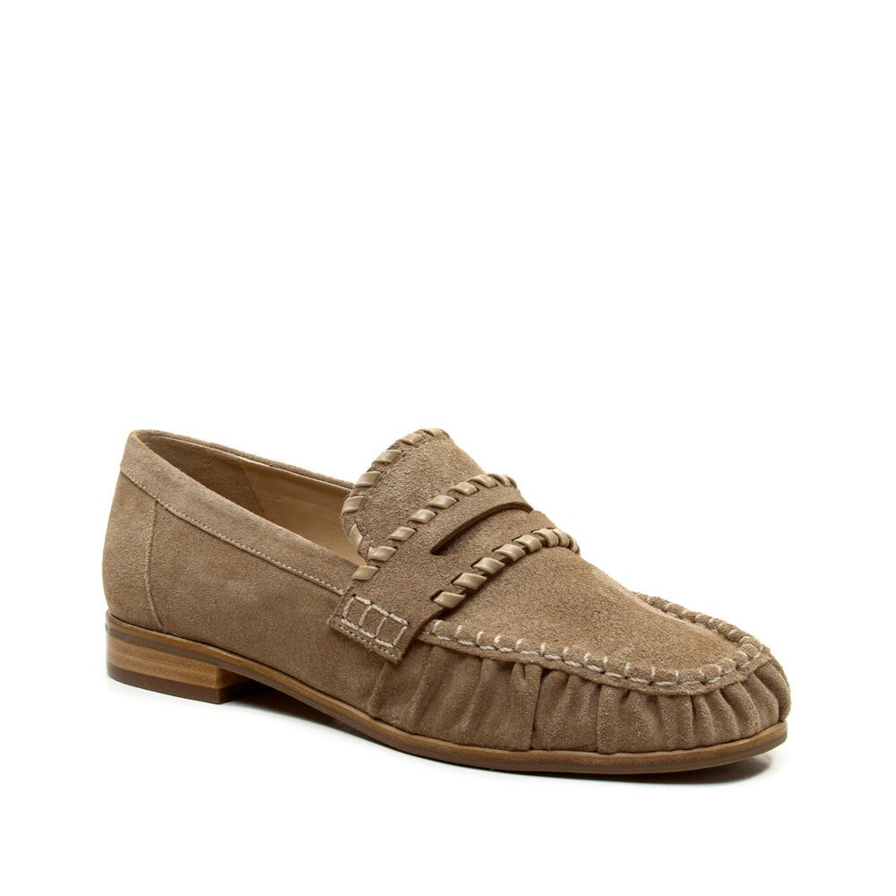 Mocassim Couro Nude Salto Bloco Baixo Cecconello 2913004-2 Bege 2