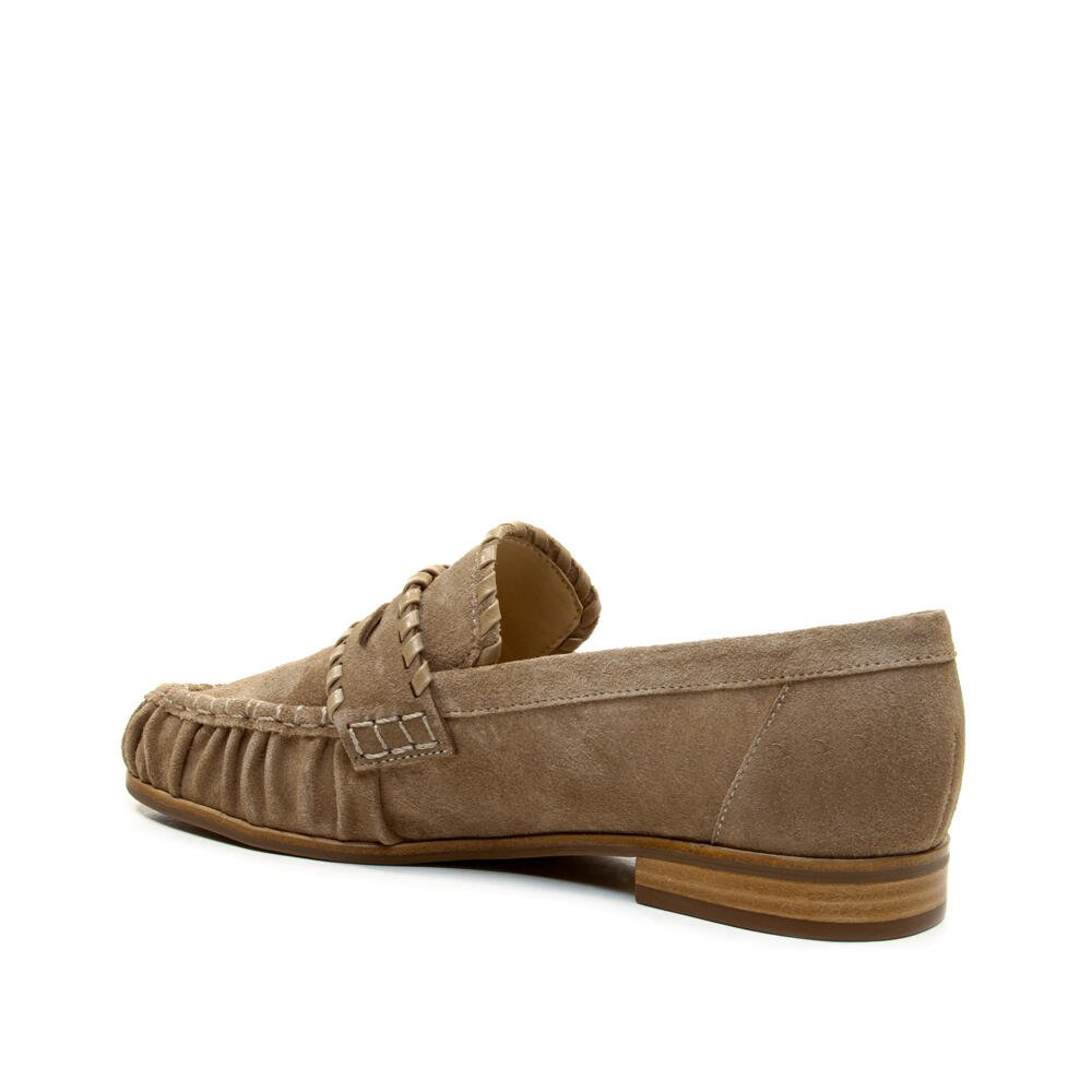 Mocassim Couro Nude Salto Bloco Baixo Cecconello 2913004-2 Bege 3