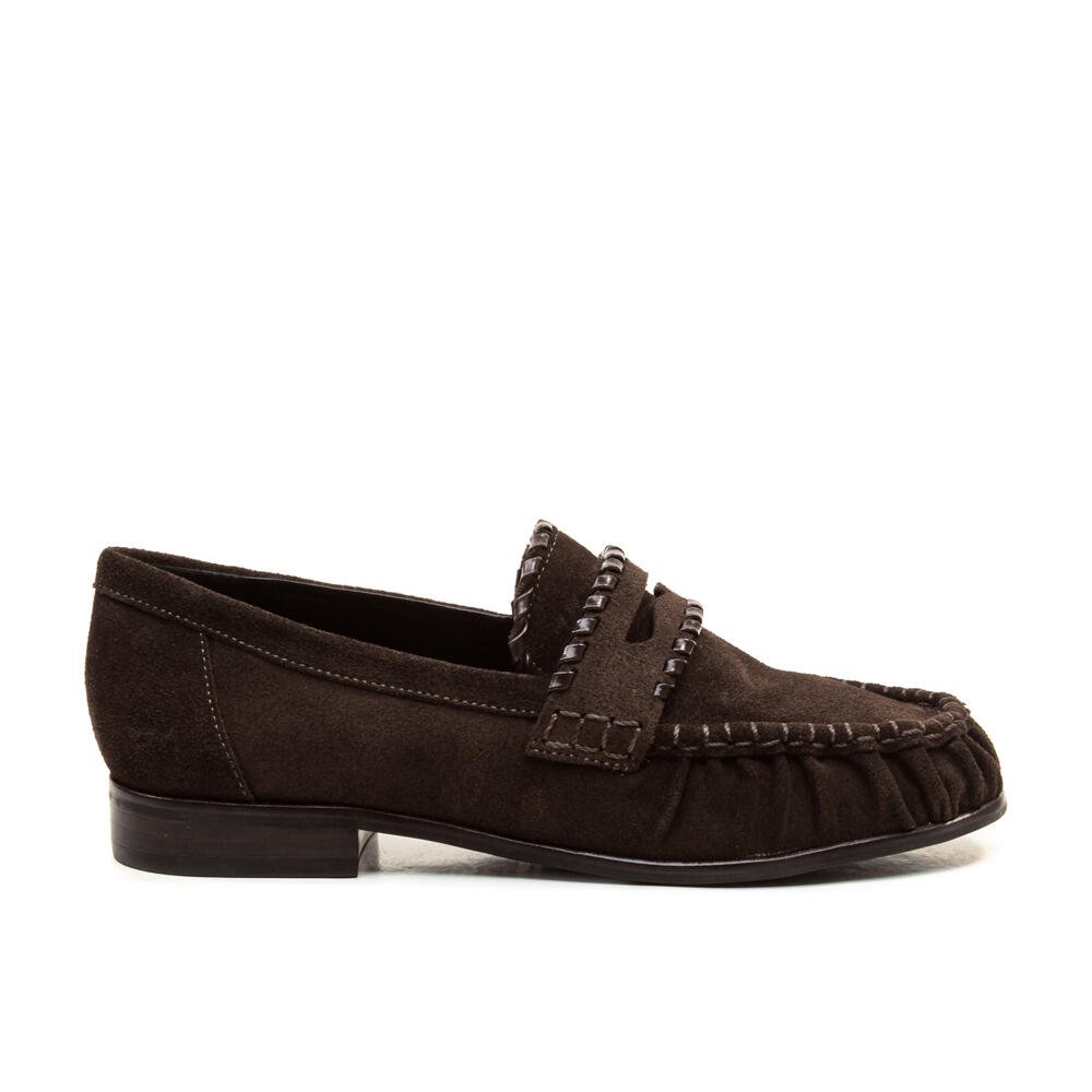 Mocassim Couro Marrom Salto Bloco Baixo Cecconello 2913004-3