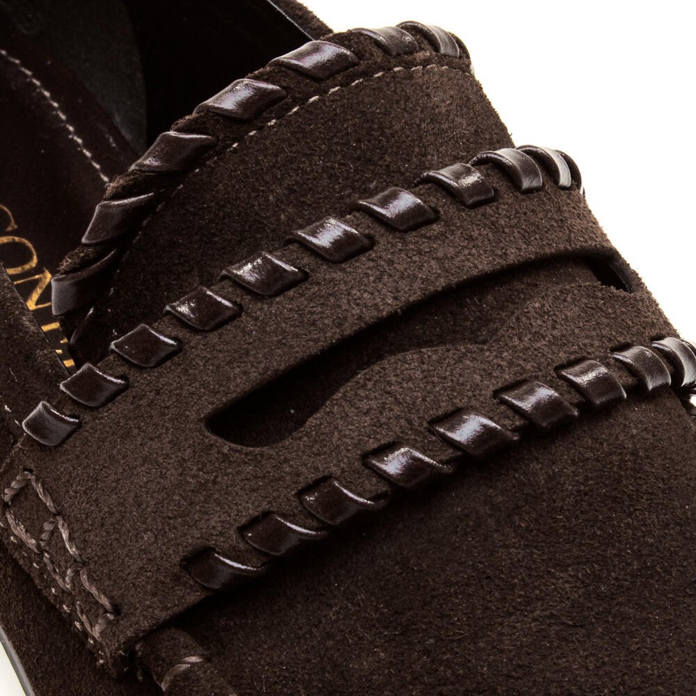 Mocassim Couro Marrom Salto Bloco Baixo Cecconello 2913004-3 Marrom 5