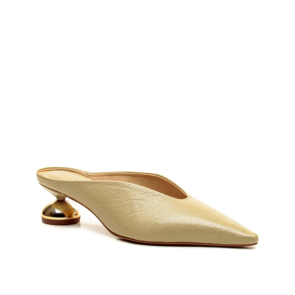 Mule Couro Creme Salto Baixo Cecconello 2976001-2 Bege 3