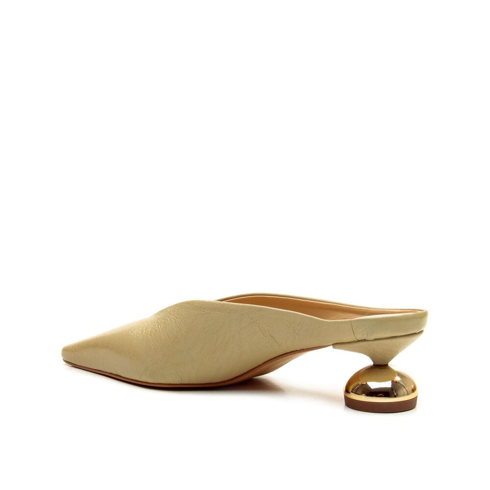 Mule Couro Creme Salto Baixo Cecconello 2976001-2 Bege 4