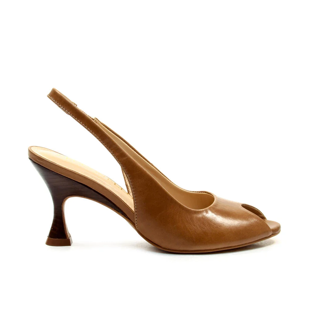 Slingback Couro Marrom Salto Médio Cecconello 2936001-3 Marrom 4