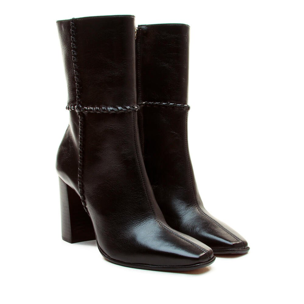 Bota Couro Preto Cano Médio Cecconello 2968001-4 Preto 4
