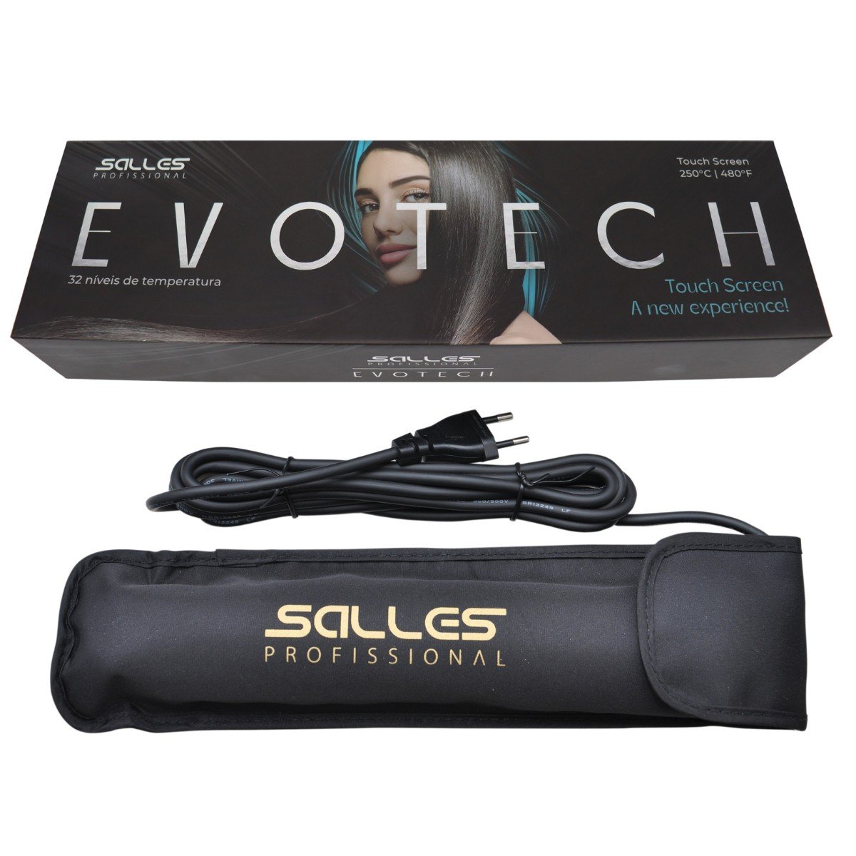 Prancha Evotech 1.75" 480F Bivolt Preta Salles Profissional Preto 5