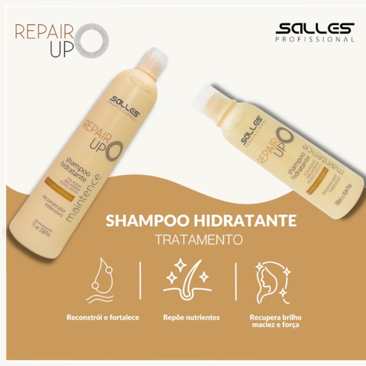 Kit Shampoo E Condicionador Repair Up 300ml Salles ÚNICO 2