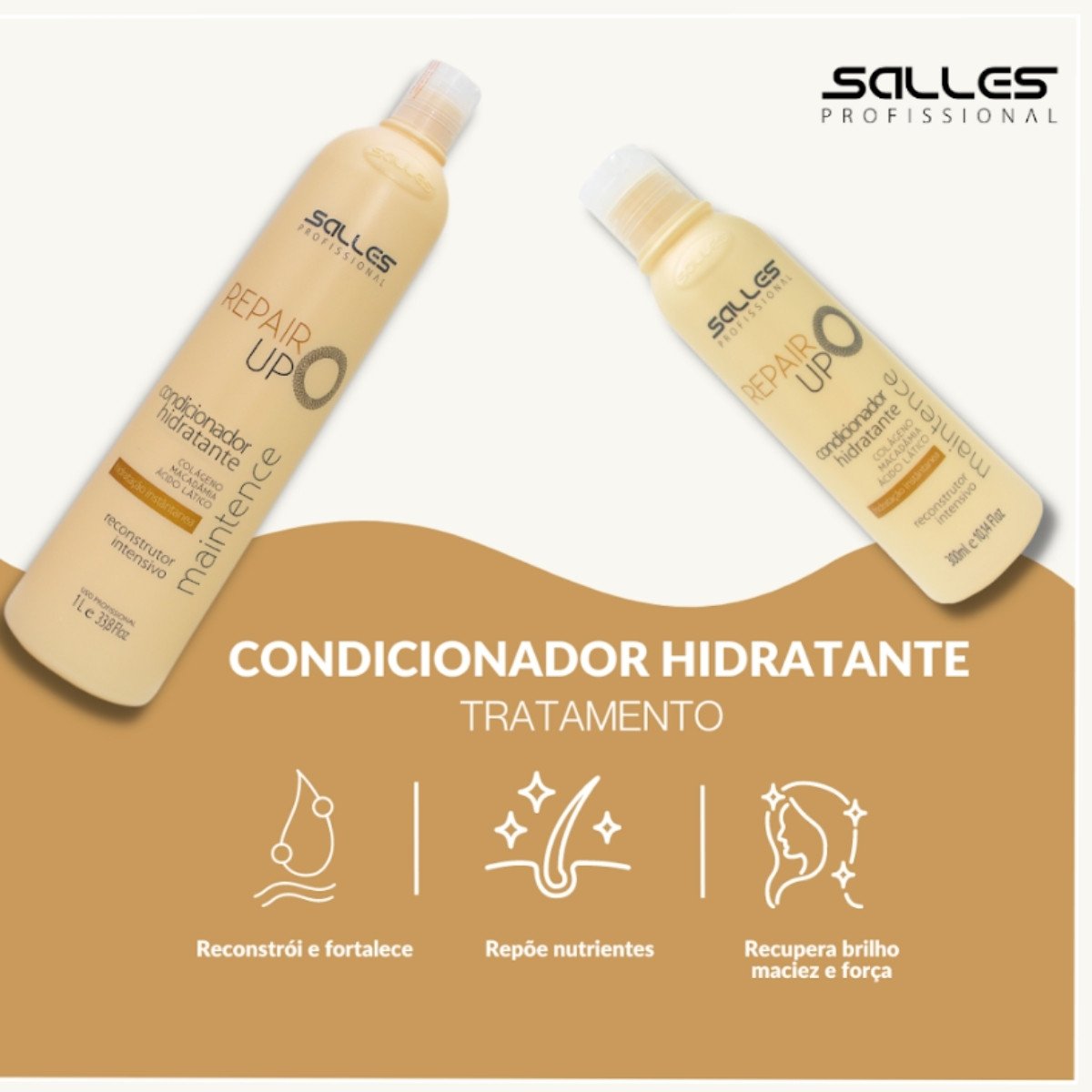 Kit Shampoo E Condicionador Repair Up 300ml Salles ÚNICO 3