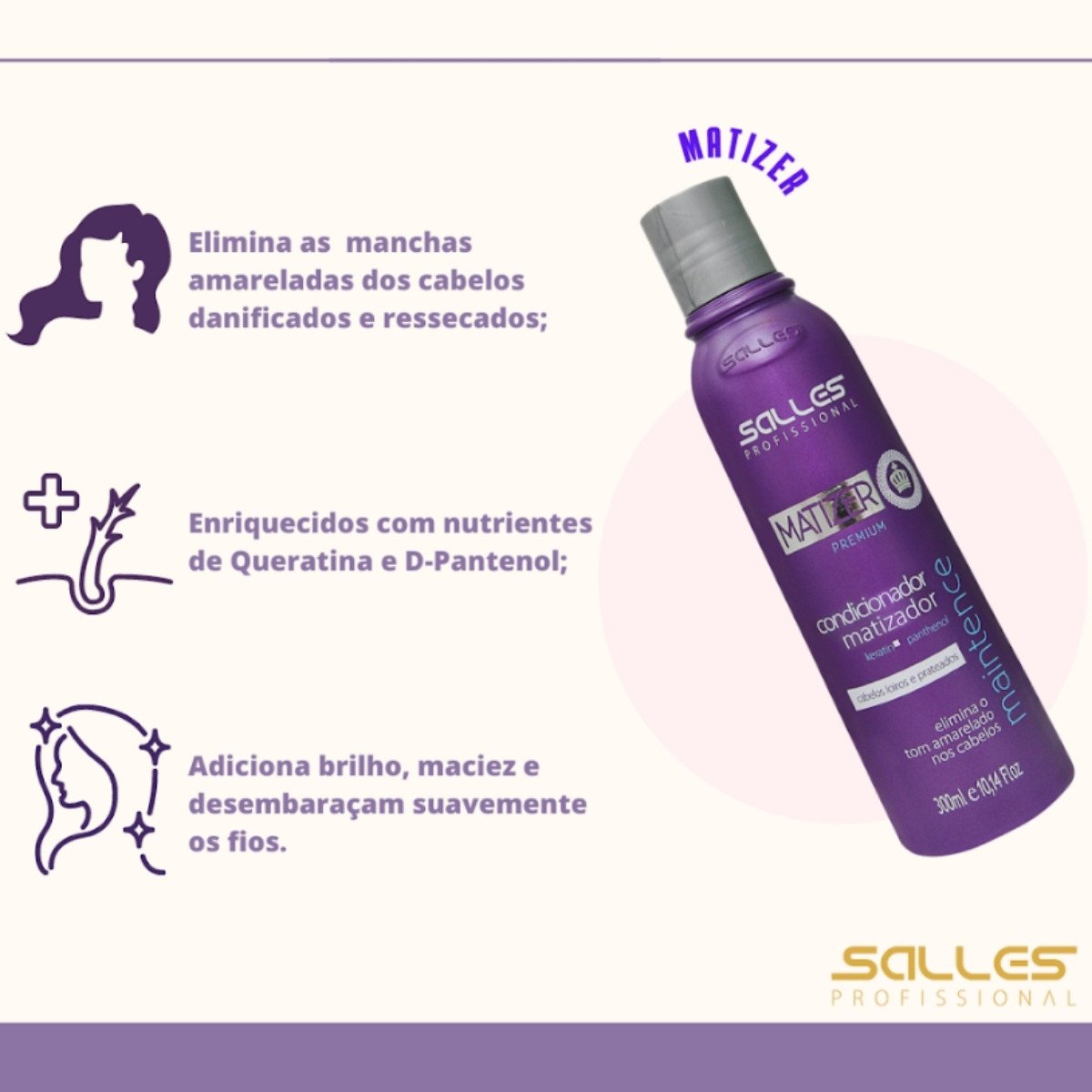 Kit Shampoo E Condicionador Matizer Premium Maint 1lt Salles ÚNICO 3