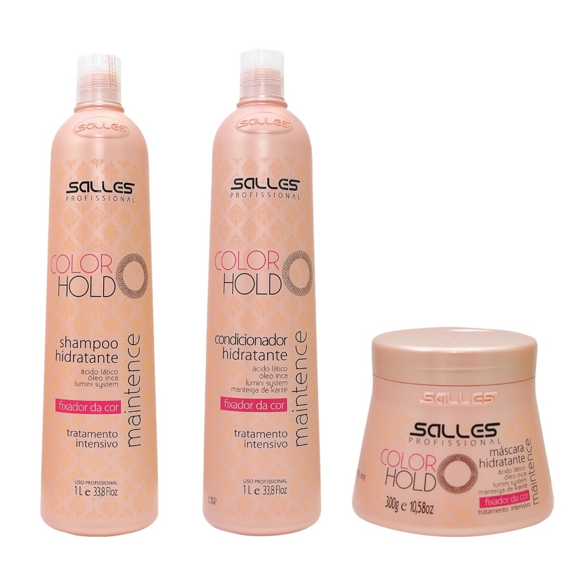 Kit Shampoo + Mascara + Condicionador Color Hold 1lt Salles