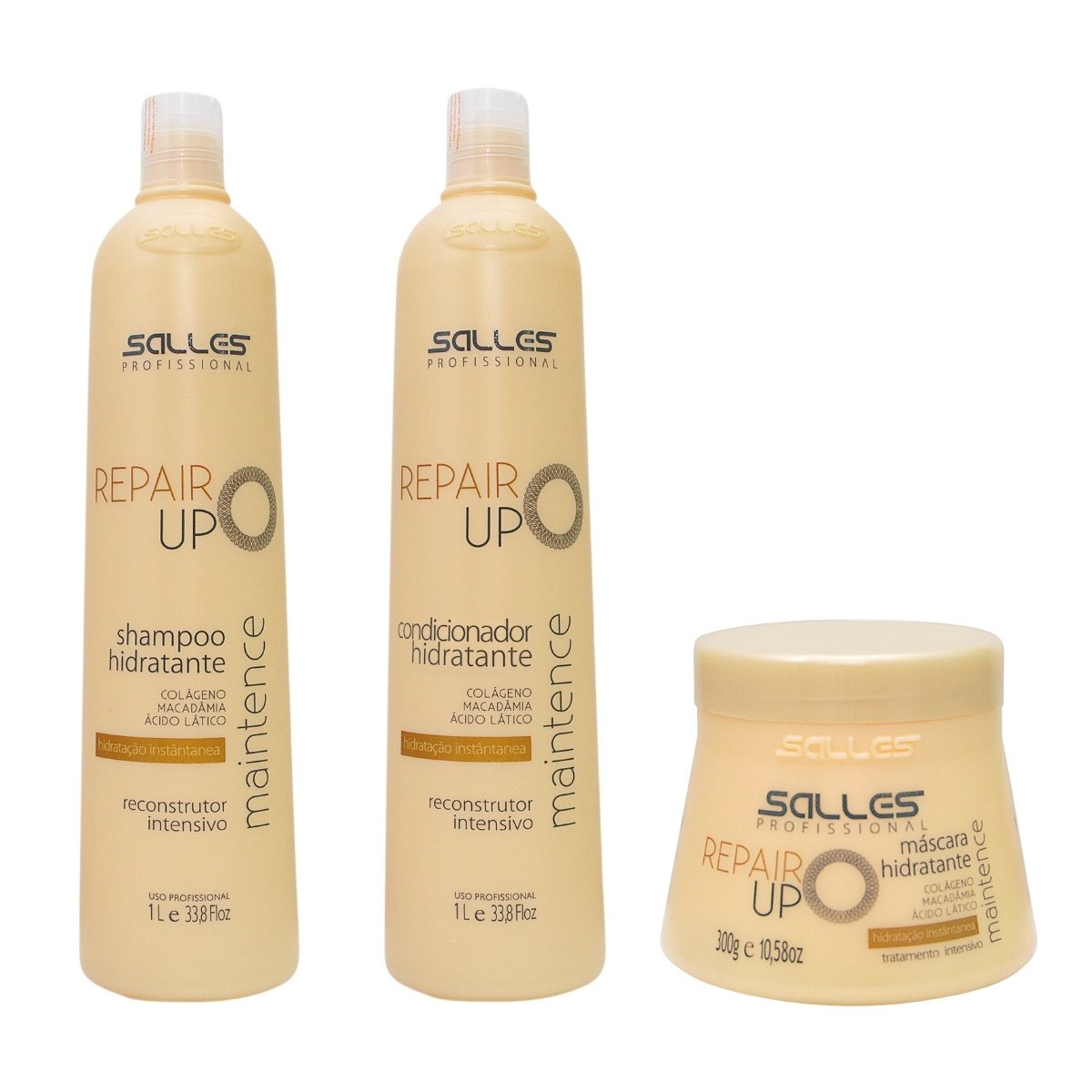 Kit Shampoo + Mascara + Condicionador Repair Up 1lt Salles
