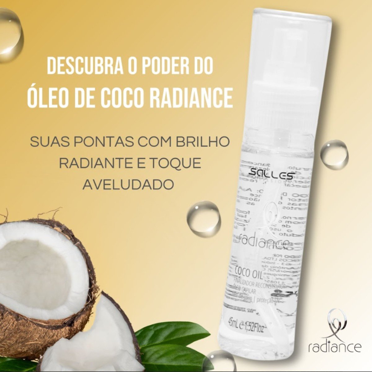 Oleo Coco Reparador Radiance Oil Salles Profissional 45ml 45ml 2