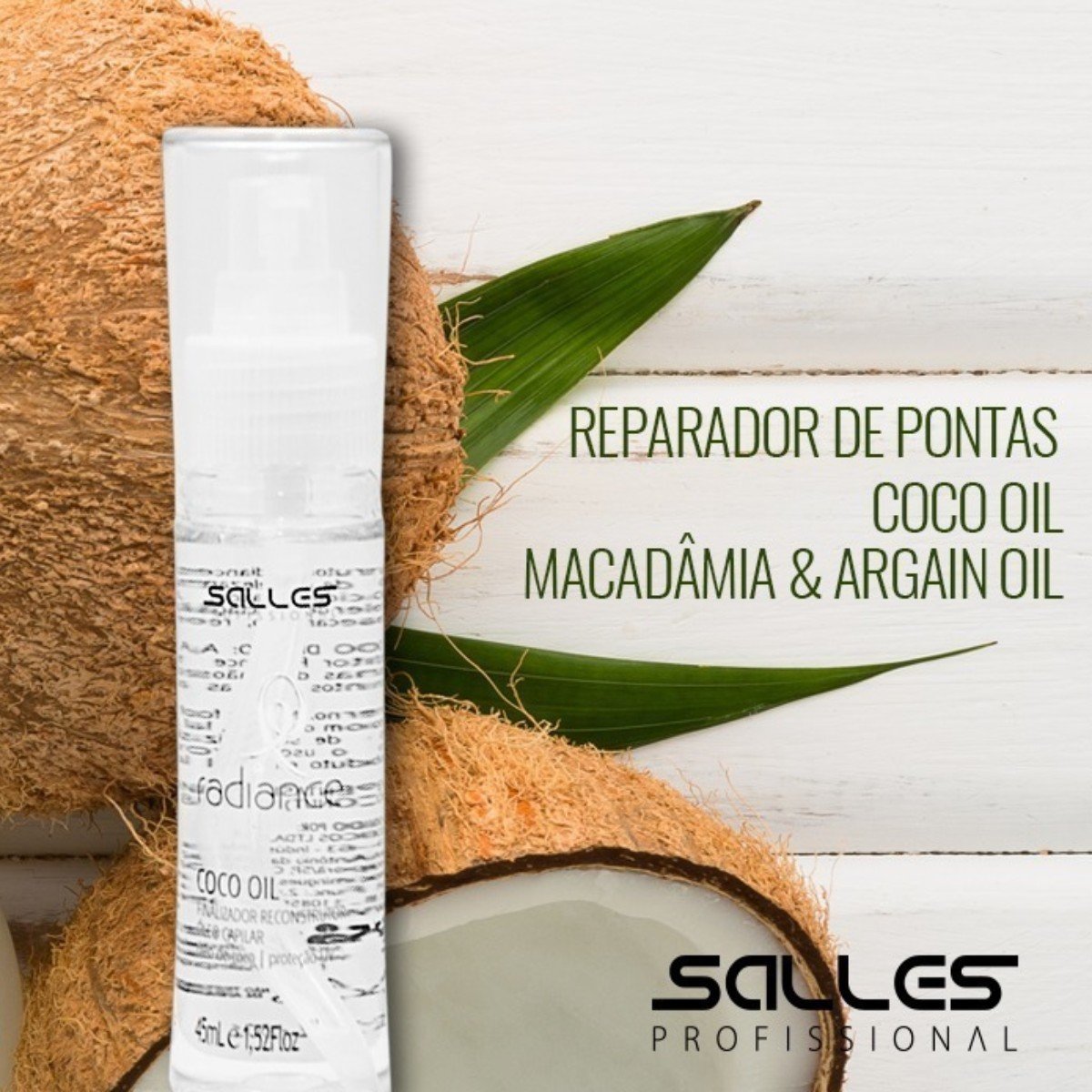 Oleo Coco Reparador Radiance Oil Salles Profissional 45ml 45ml 4