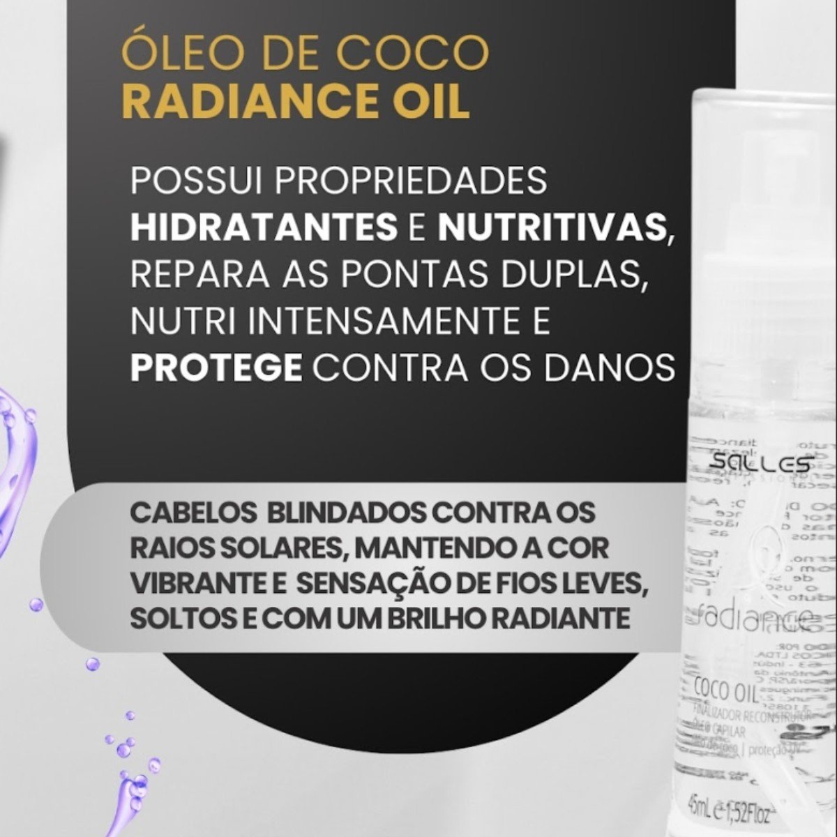 Oleo Coco Reparador Radiance Oil Salles Profissional 45ml 45ml 5