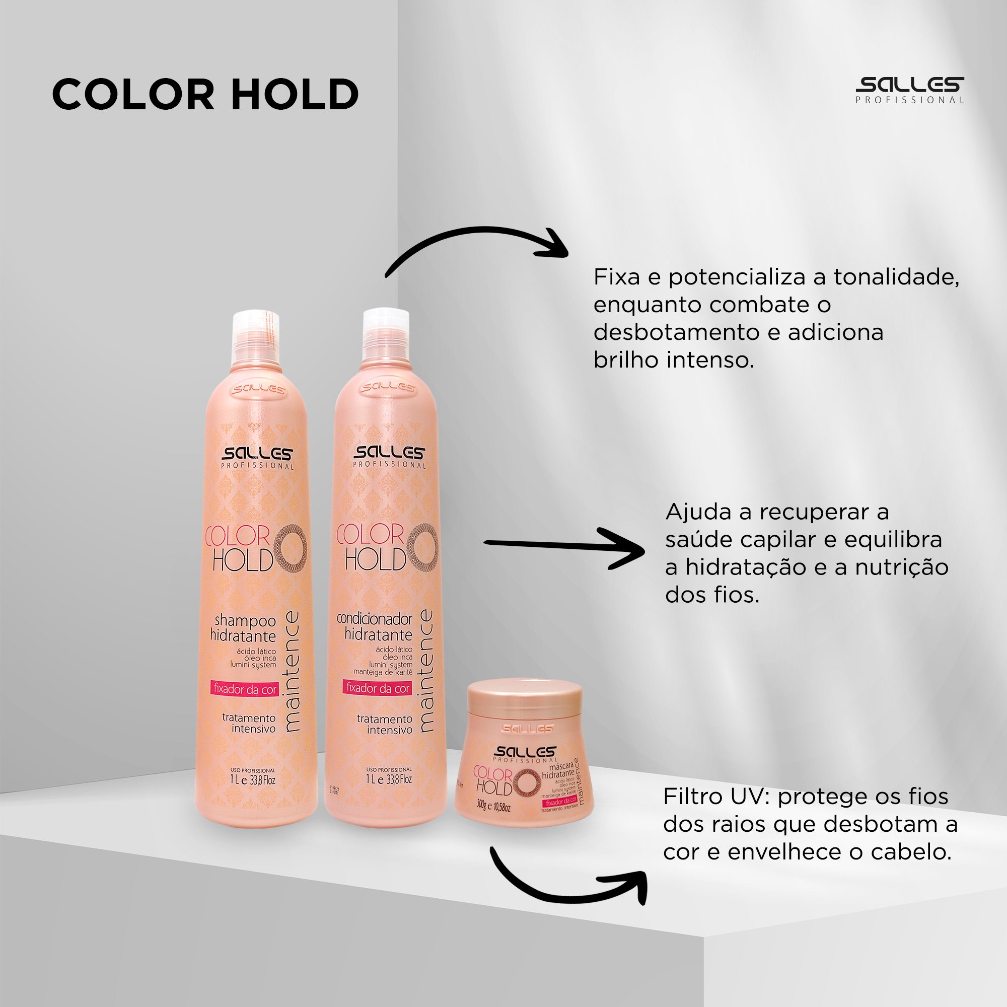 Shampoo Color Hold Salles Profissional 1lt 1L 2